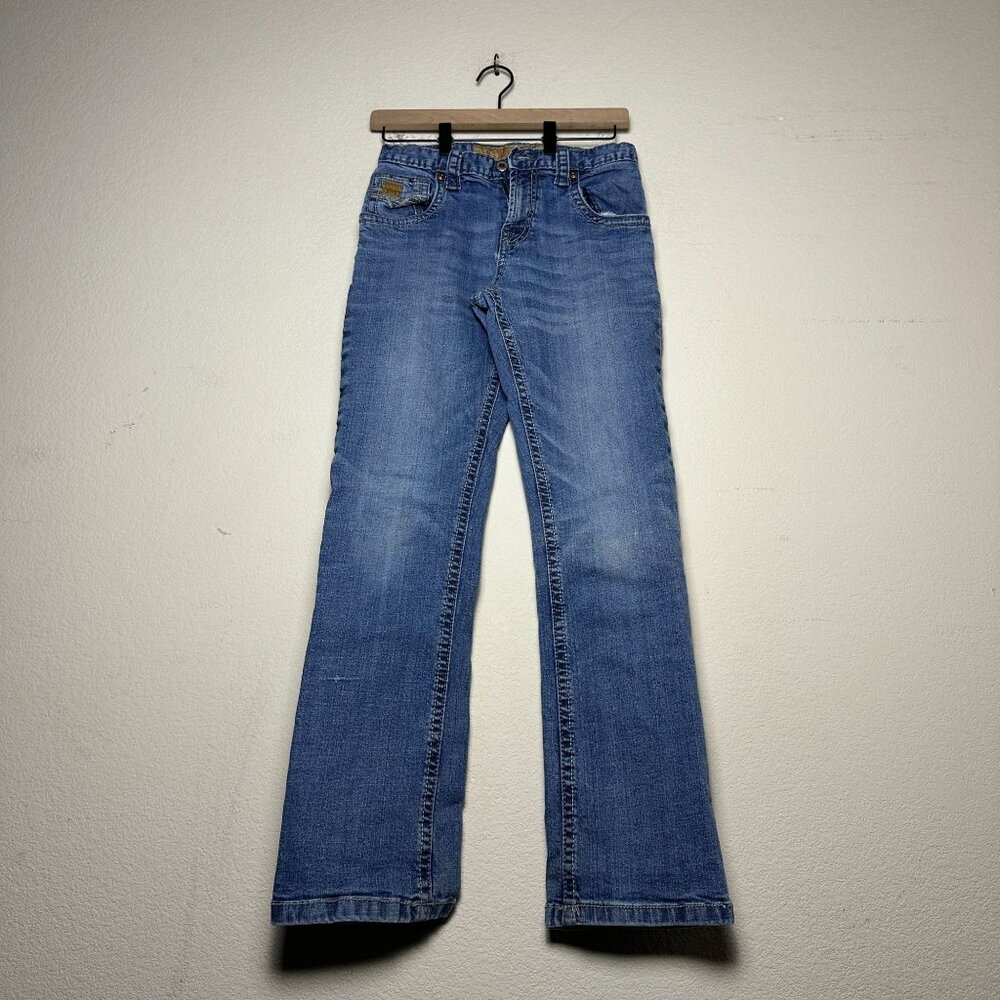 Cinch Western Indie Bootcut Denim Jean Pant Women 14S Blue Gold Label Faded